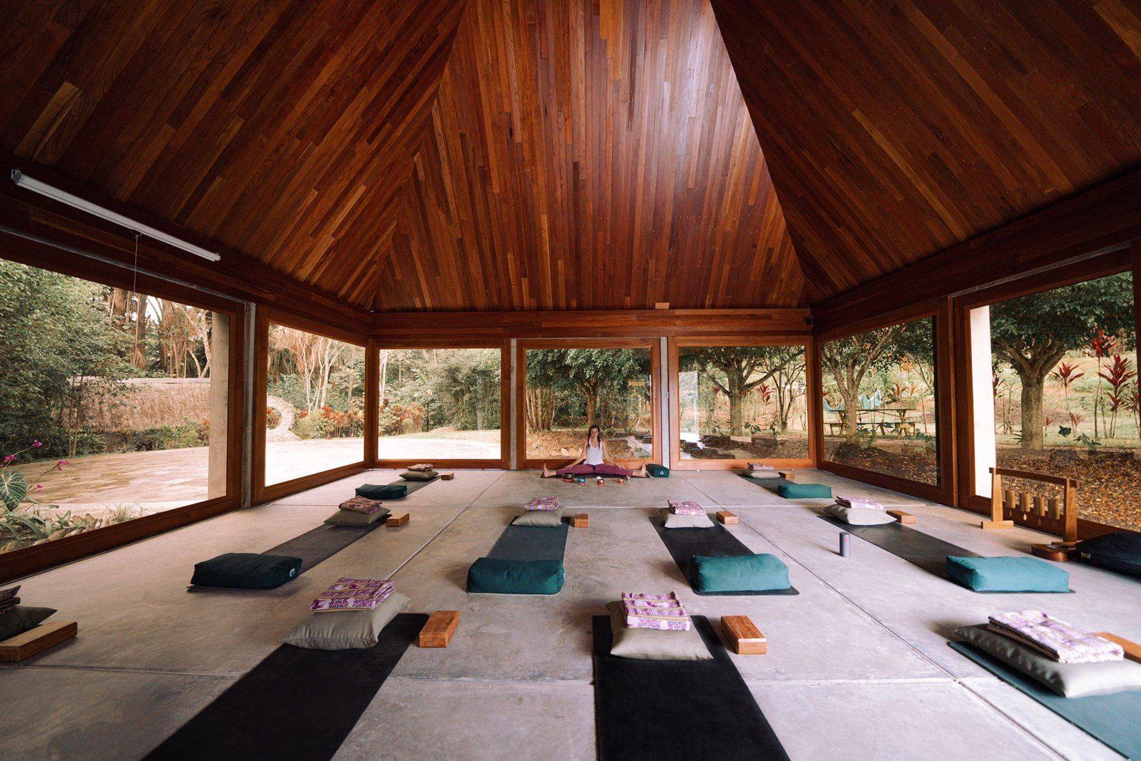 Yoga shala interior at Kantu Garden Lodge