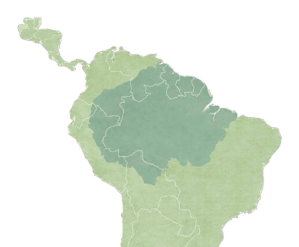 Map of South America showing the location of Kantu Garden Lodge in Moyobamba, northern Peru